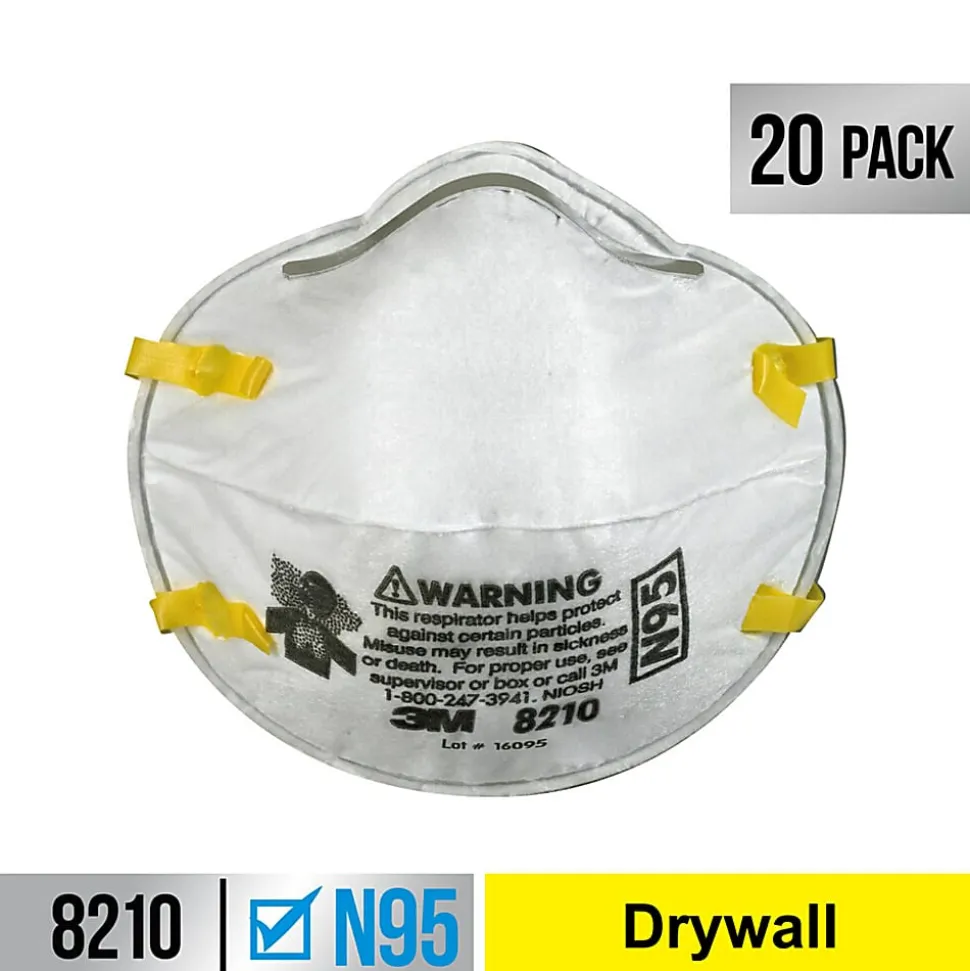 3M™ Performance N95 Drywall Sanding Respirators, White, Pack Of 20 Respirators, 8210D20-DC