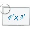 3M™ Porcelain Magnetic Dry-Erase Whiteboard, 36" x 48", Aluminum Frame With Silver Finish