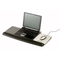 3M Precise™ Adjustable Platform For Keyboard And Mouse With Gel Wrist Rest, Black/Metallic Gray