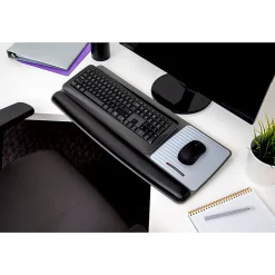 3M Precise™ Adjustable Platform For Keyboard And Mouse With Gel Wrist Rest, Black/Metallic Gray