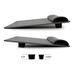 3M Precise™ Adjustable Platform For Keyboard And Mouse With Gel Wrist Rest, Black/Metallic Gray