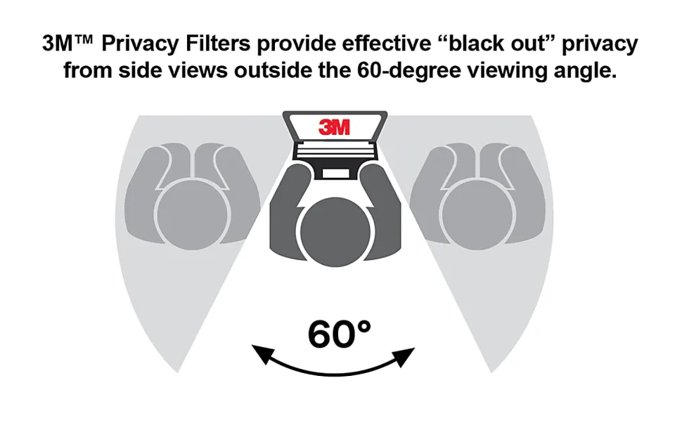 3M Privacy Filter for Laptops with 3M™ COMPLY™ Magnetic Flip Attach, 15.6" Full Screen, 16:9 Aspect Ratio, Reduces Blue Light, Anti-Glare