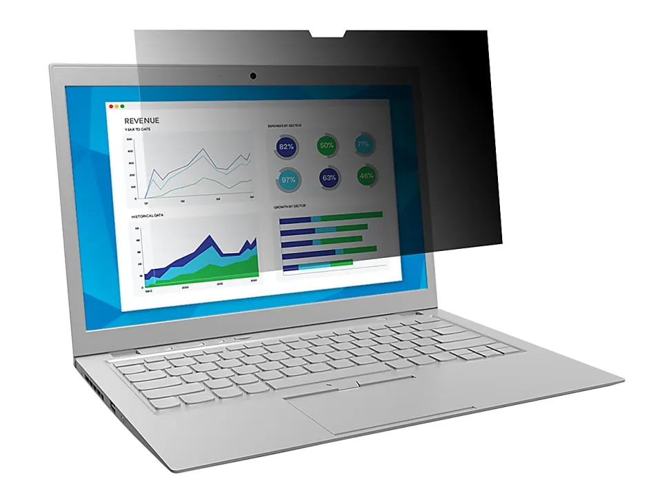 3M Privacy Filter for Laptops with 3M™ COMPLY™ Magnetic Flip Attach, 15.6" Full Screen, 16:9 Aspect Ratio, Reduces Blue Light, Anti-Glare