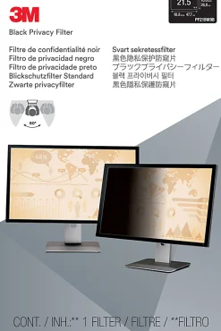 3M™ Privacy Filter Screen for 21.5" Widescreen Monitors, 16:9 Aspect Ratio, Reduces Blue Light, Anti-Glare