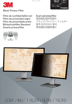 3M™ Privacy Filter Screen for 19" Widescreen Monitors, 16:10 Aspect Ratio, Reduces Blue Light, Anti-Glare