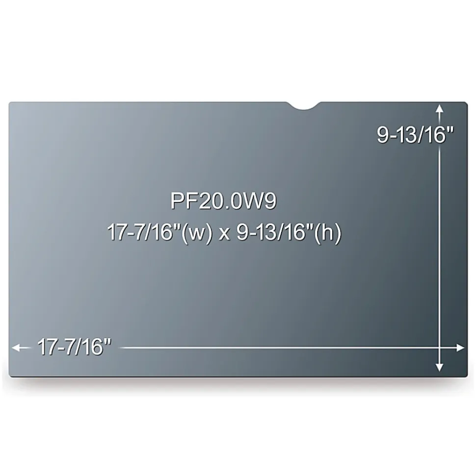 3M™ Privacy Filter Screen for 20" Widescreen Monitors, 16:9 Aspect Ratio, Reduces Blue Light, Anti-Glare