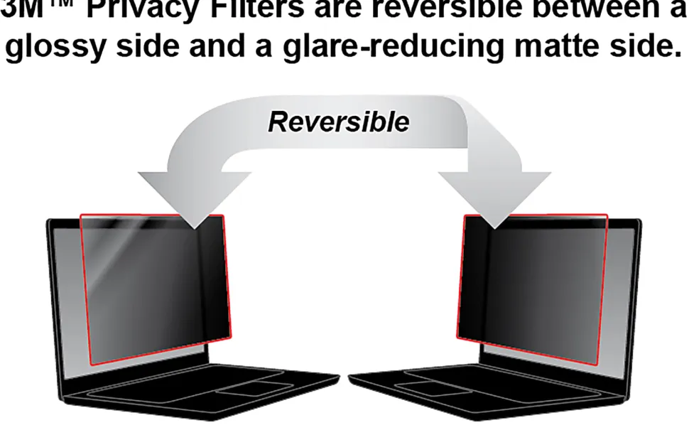 3M™ Privacy Filter Screen with COMPLY™ Attachment for 14" Widescreen Laptops, 16:9 Aspect Ratio, Reduces Blue Light, Anti-Glare