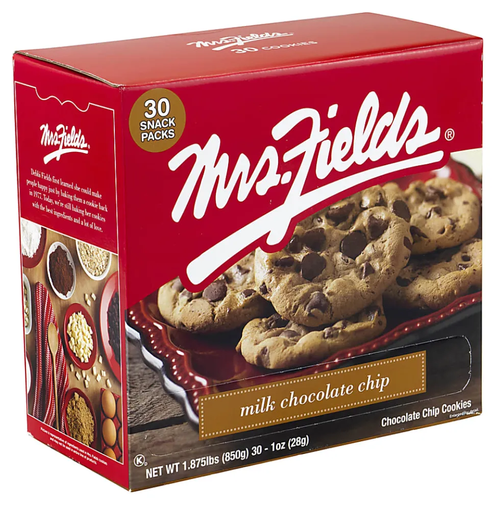Mrs. Fields Milk Chocolate Chip Cookies, 1 Oz, Pack Of 30 Cookies