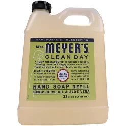 Mrs. Meyer's Clean Day Liquid Hand Soap, Lemon Scent, 33 Oz, Carton Of 6 Bottles