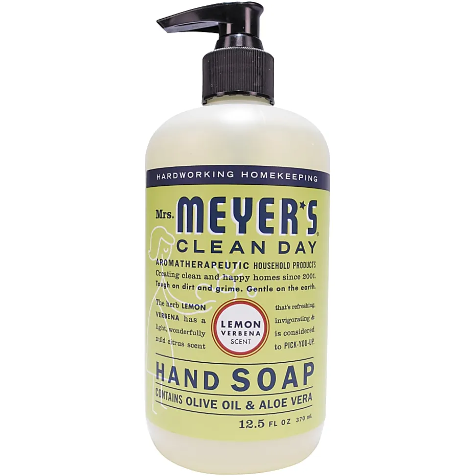 Mrs. Meyer's Clean Day Liquid Hand Soap, Lemon Scent, 12.5 Oz, Carton Of 6 Bottles