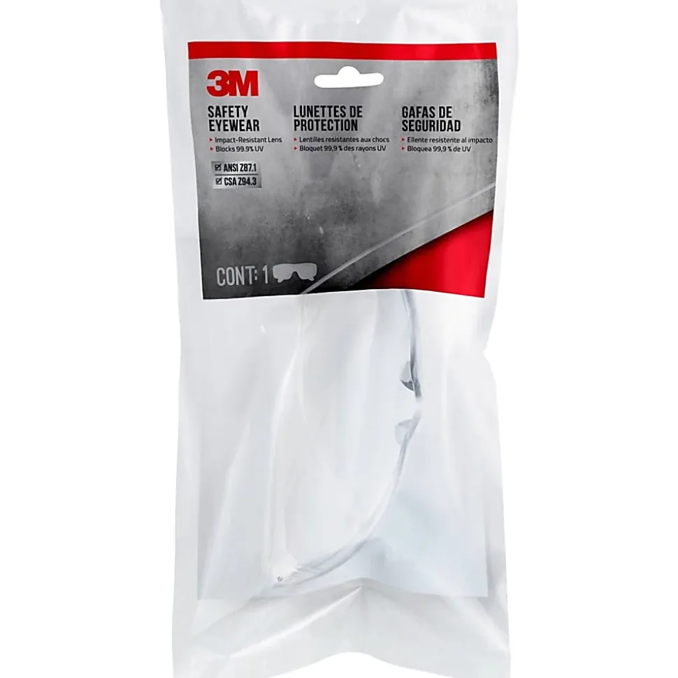 3M Safety Eyewear Anti-Scratch, 1 Pack of Safety Glasses, Clear, Clear Lens