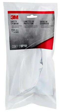 3M Safety Eyewear Anti-Scratch, 1 Pack of Safety Glasses, Clear, Clear Lens