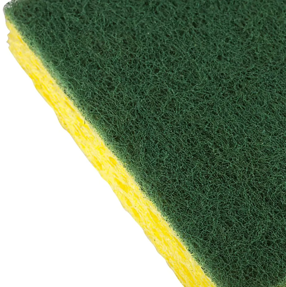 3M Scotch-Brite™ Cellulose Medium-Duty Scrubbing Sponge, 6 1/4"H x 3 1/2"W x 3/4"D, Yellow/Green