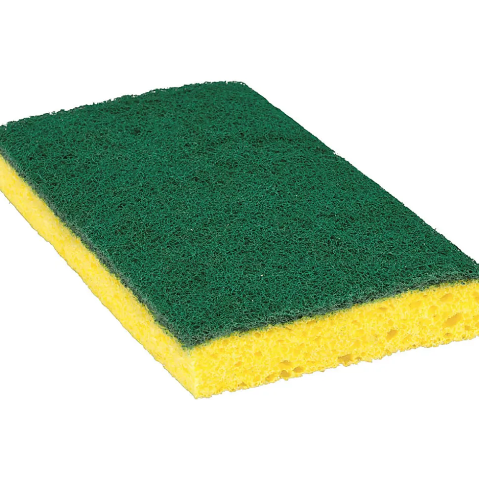 3M Scotch-Brite™ Cellulose Medium-Duty Scrubbing Sponge, 6 1/4"H x 3 1/2"W x 3/4"D, Yellow/Green