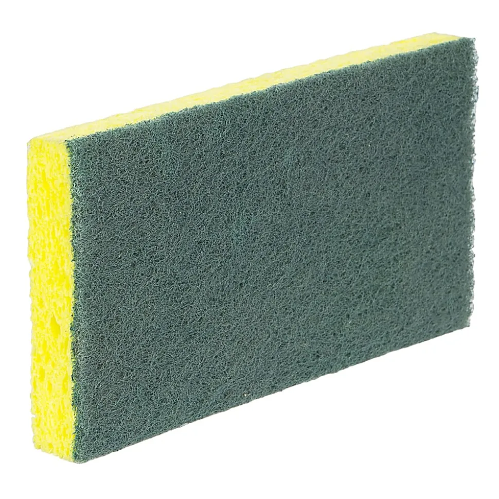 3M Scotch-Brite™ Cellulose Medium-Duty Scrubbing Sponge, 6 1/4"H x 3 1/2"W x 3/4"D, Yellow/Green
