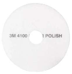 3M™ 4100 Super Polishing Floor Pads, 13" Diameter, White, Case Of 5