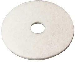 3M™ 4100 Super Polishing Floor Pads, 18" Diameter, White, Pack Of 5 Pads