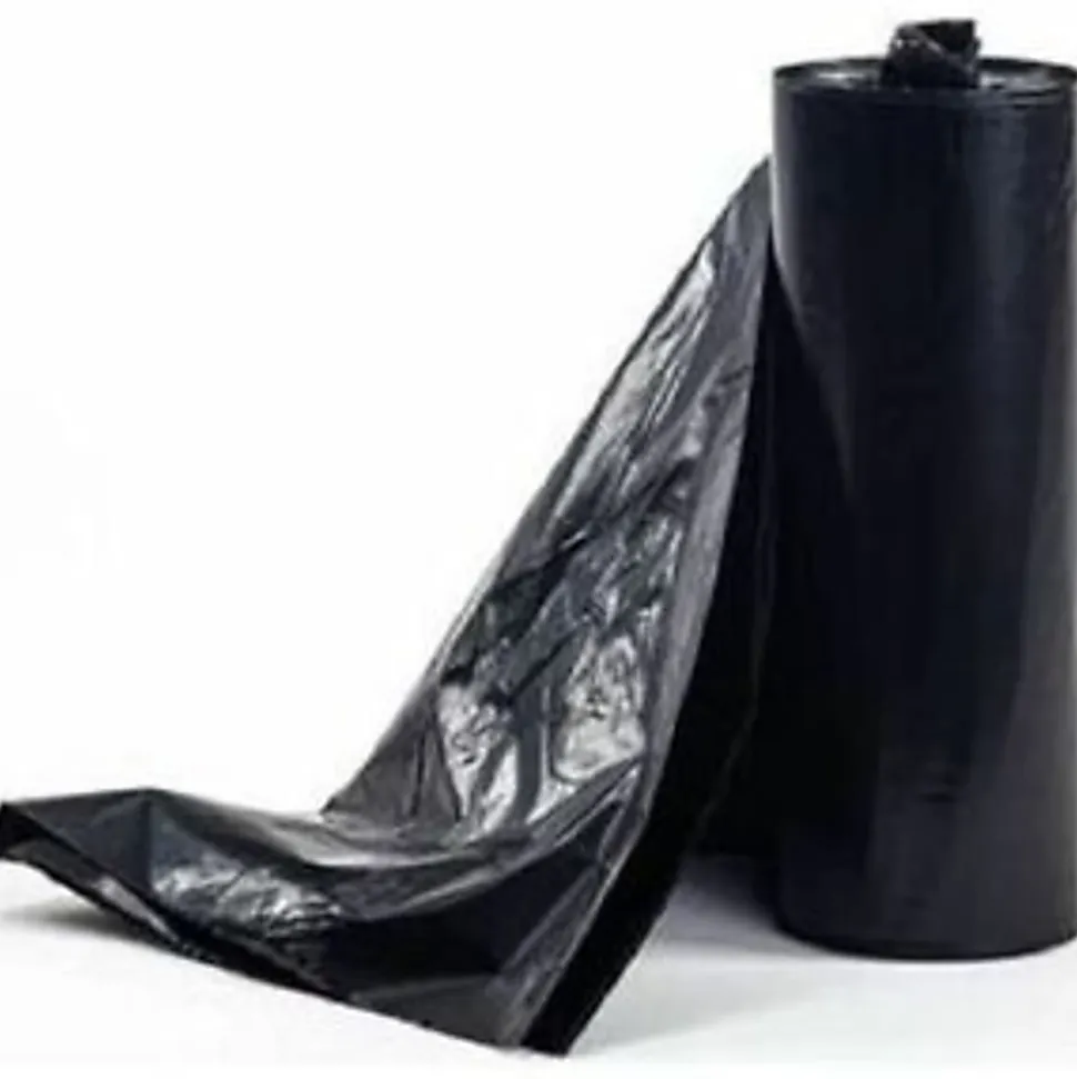 MultiPlast Systems Low Density Can Liners, 40 Gallon, 40 x 46 , 20% Recycled, Black, 10 Bags Per Pack, Case Of 10 Packs
