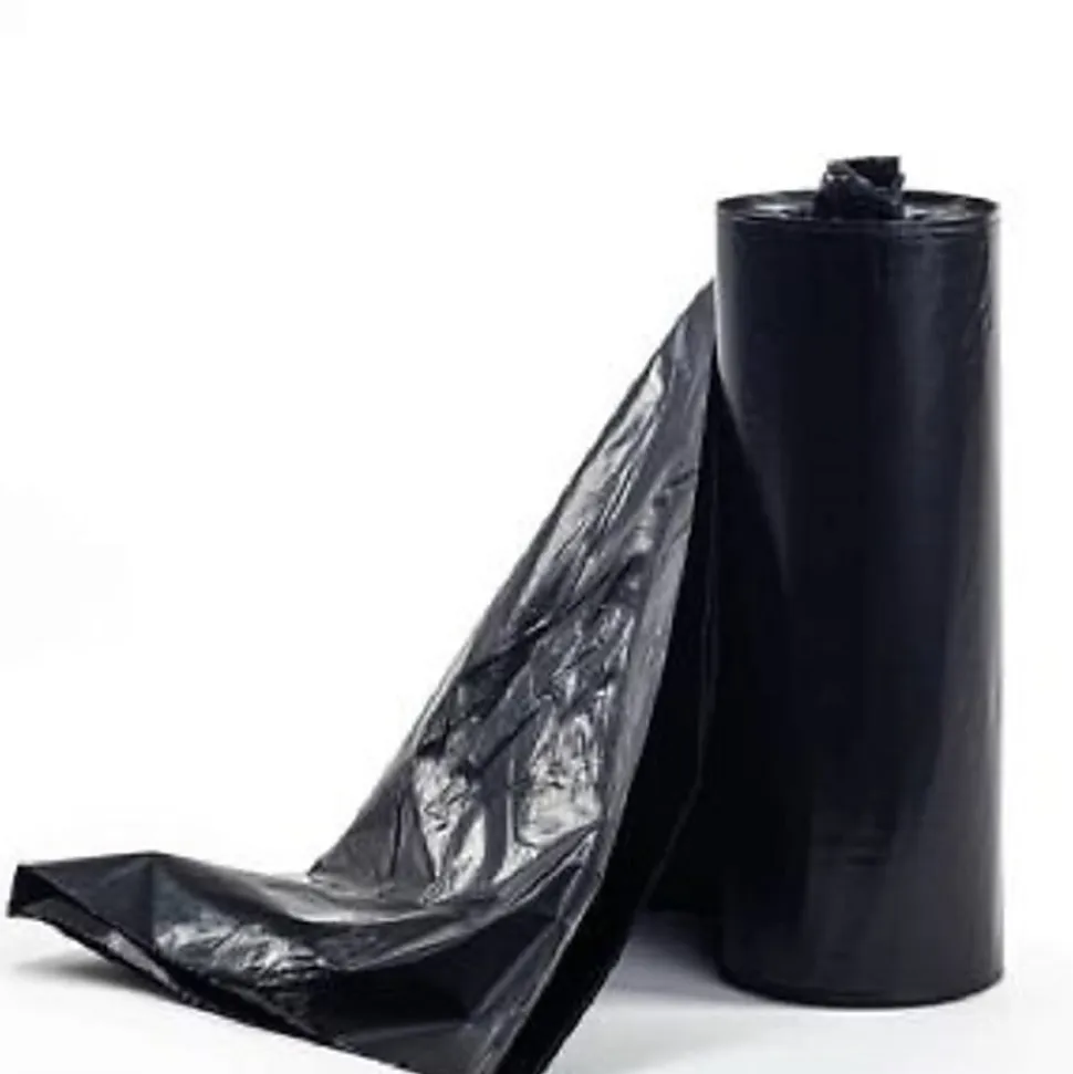 MultiPlast Systems Low Density Can Liners, 40 Gallon, 40 x 46 , 20% Recycled, Black, 10 Bags Per Pack, Case Of 10 Packs