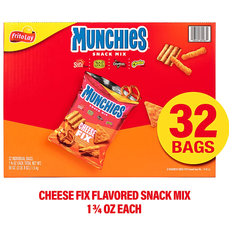 Munchies Cheese Fix Snack Mix Bags, 1.75 Oz, Pack Of 32 Bags