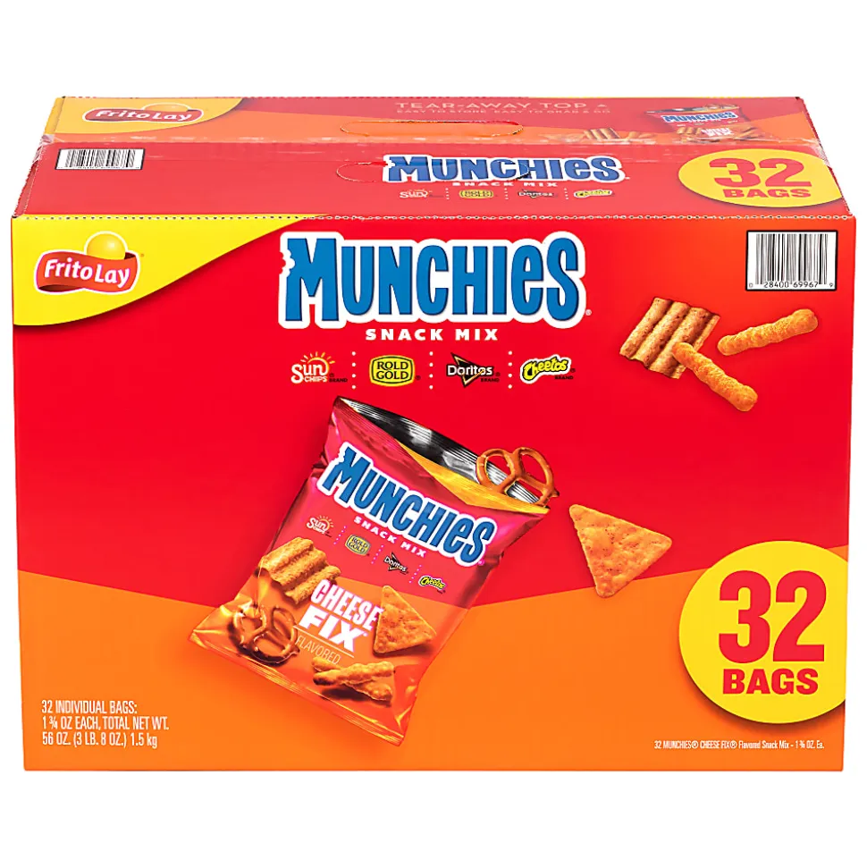 Munchies Cheese Fix Snack Mix Bags, 1.75 Oz, Pack Of 32 Bags