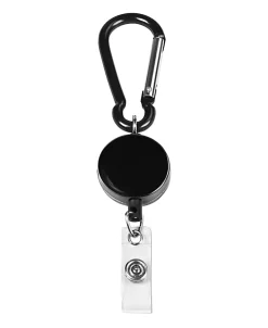 MyID Reel Carabiner Card Holder, 1 1/4", Black
