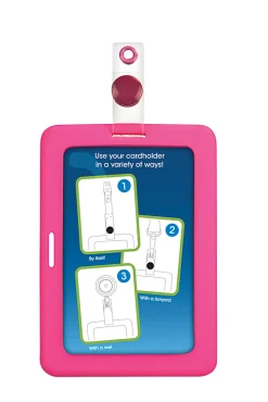 MyID Rubberized Cardholder, 4" x 2 7/8", Pink