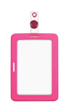 MyID Rubberized Cardholder, 4" x 2 7/8", Pink