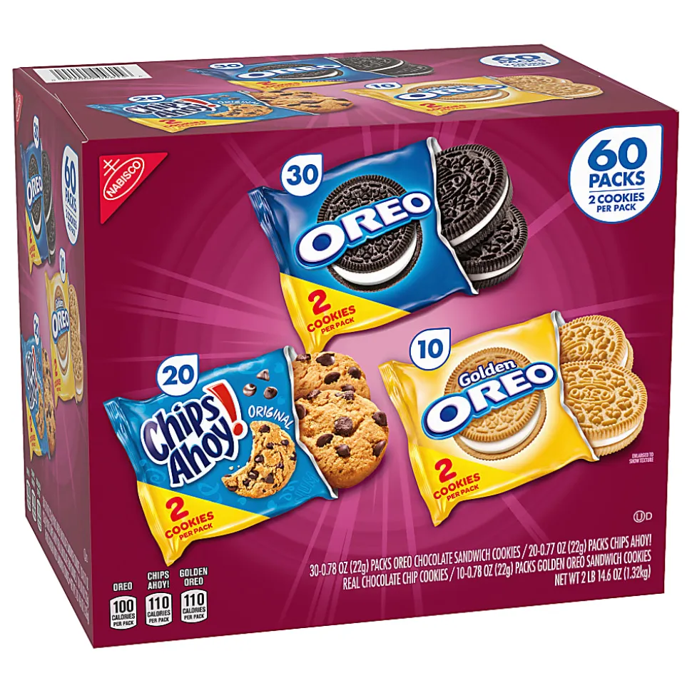 Nabisco Cookie Variety Pack, 44.8 Oz, Box Of 60 Packs