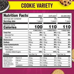 Nabisco Cookie Variety Pack, 44.8 Oz, Box Of 60 Packs