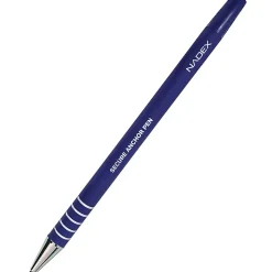 Nadex Coins Ball and Chain Security Pen Set (12 Pens; Blue) - Rubber - Blue