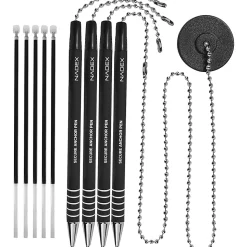 Nadex Coins NCS8-1177 4-Pack Secure Counter Ballpoint Pens (Black) - Black Ink - 4 / Pack