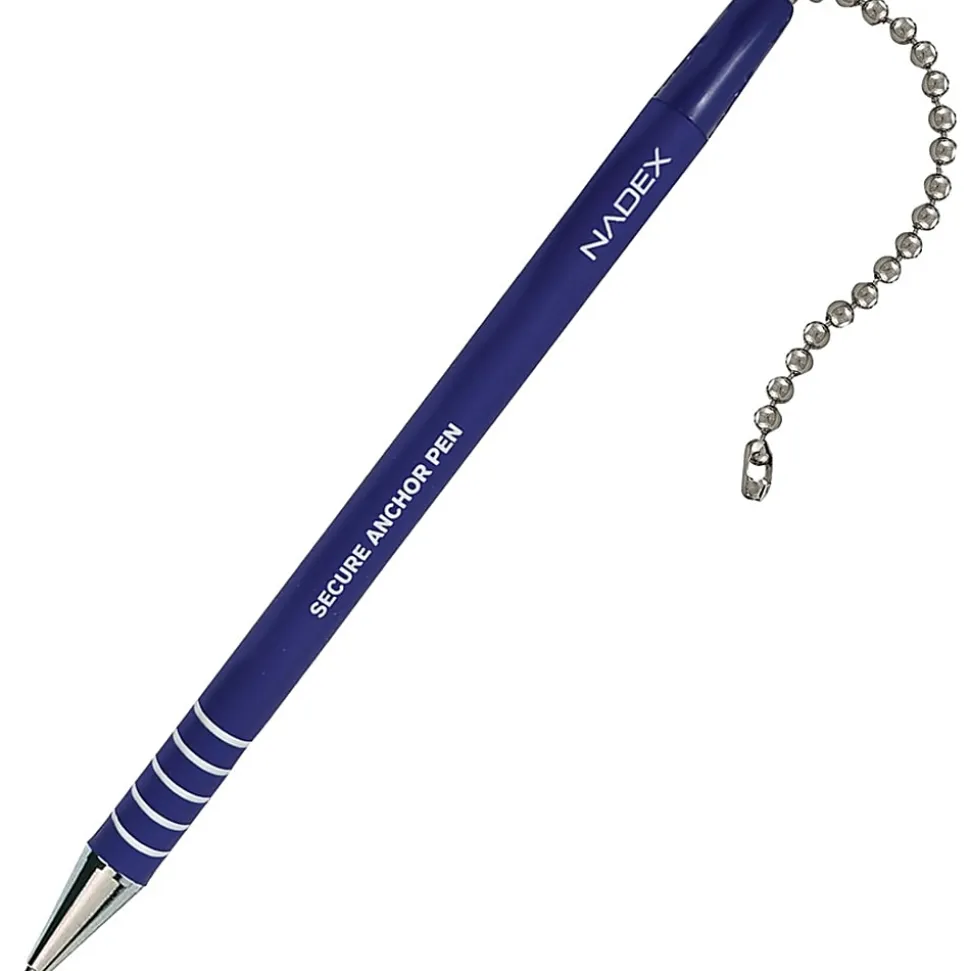 Nadex Coins NCS8-1180 4-Pack Secure Counter Ballpoint Pens (Blue) - Blue Ink - 4 / Pack