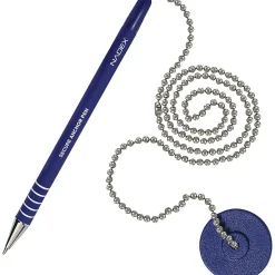 Nadex Coins NCS8-1180 4-Pack Secure Counter Ballpoint Pens (Blue) - Blue Ink - 4 / Pack