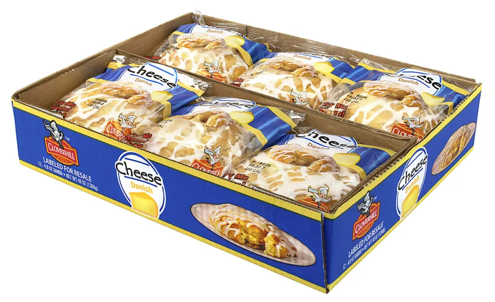 National Brand Cloverhill Cheese Danish Pastries, 4 Oz, Box Of 12 Pastries
