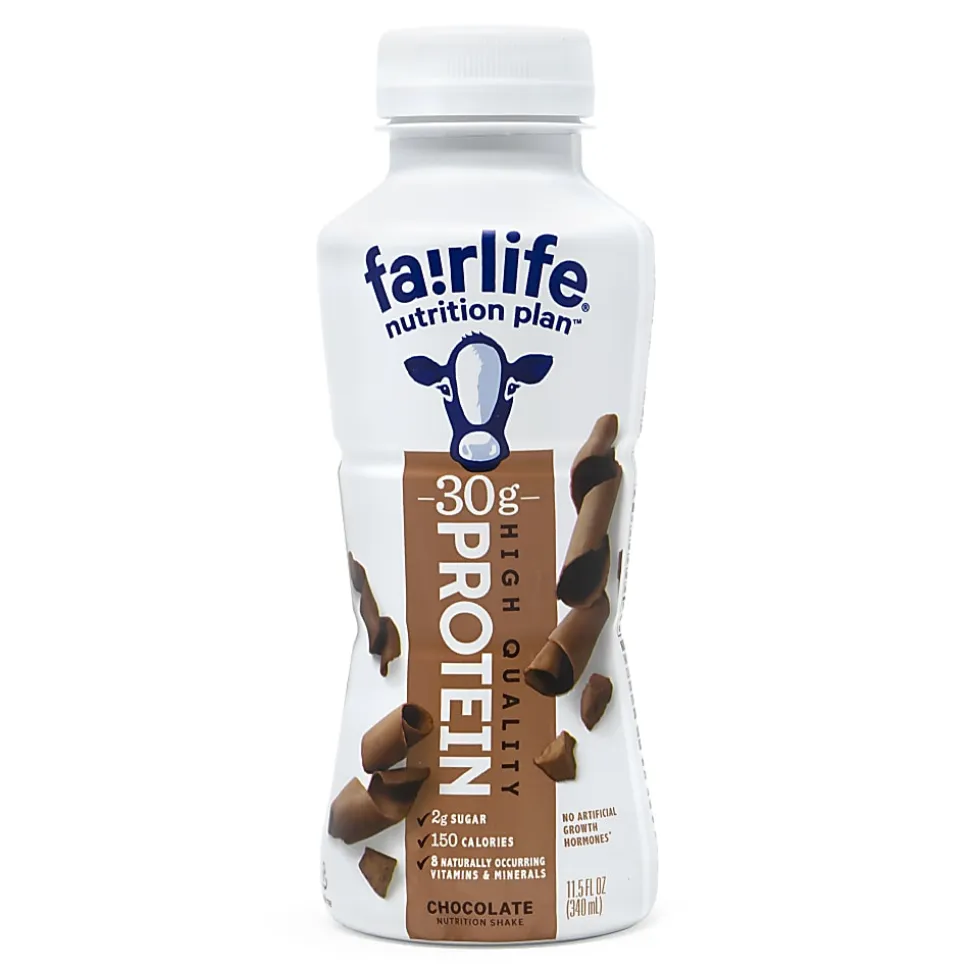 National Brand FAIRLIFE High Protein Chocolate Nutrition Shakes, 11.5 Oz, Pack Of 12 Shakes