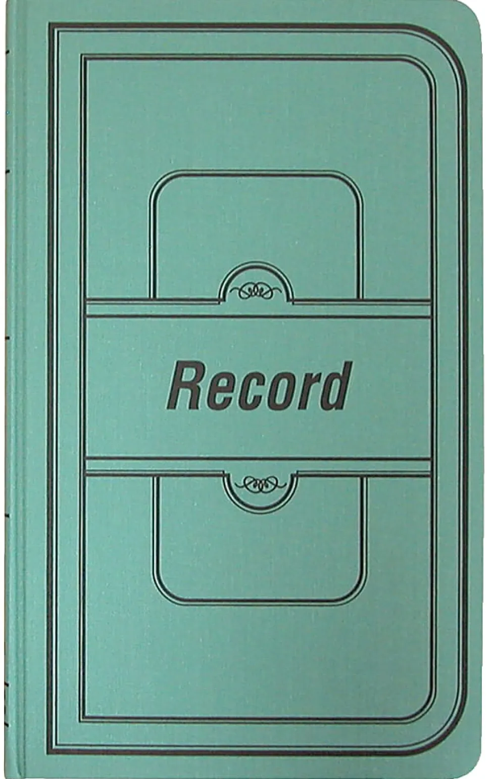 National® Brand Sewn Canvas Account Book, 12 1/8" x 7 5/8", 50% Recycled, Green, 35 Lines Per Page, Book Of 150 Pages