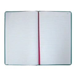 National® Brand Sewn Canvas Account Book, 12 1/8" x 7 5/8", 50% Recycled, Green, 35 Lines Per Page, Book Of 150 Pages