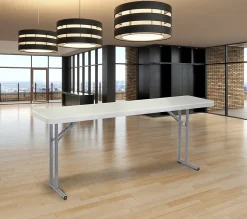 National Public Seating BT Series Folding Table, 29-1/2”H x 18”W x 72”D, Gray/Speckled Gray