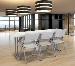 National Public Seating BT Series Folding Table, 29-1/2”H x 18”W x 72”D, Gray/Speckled Gray