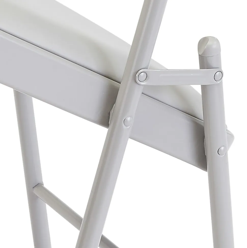 National Public Seating Commercialine 950 Series Vinyl Upholstered Folding Chairs, Gray, Set Of 4 Chairs