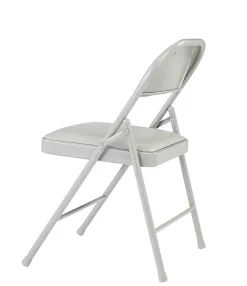 National Public Seating Commercialine 950 Series Vinyl Upholstered Folding Chairs, Gray, Set Of 4 Chairs