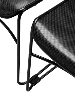 National Public Seating Commercialine Multipurpose Ultra Compact Stack Chairs, Black, Set Of 4 Chairs