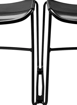 National Public Seating Commercialine Multipurpose Ultra Compact Stack Chairs, Black, Set Of 4 Chairs