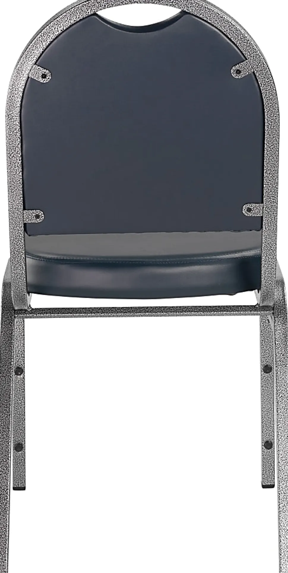 National Public Seating Dome-Back Stacking Banquet Chairs, Vinyl, Midnight Blue/Silvervein, Set Of 2