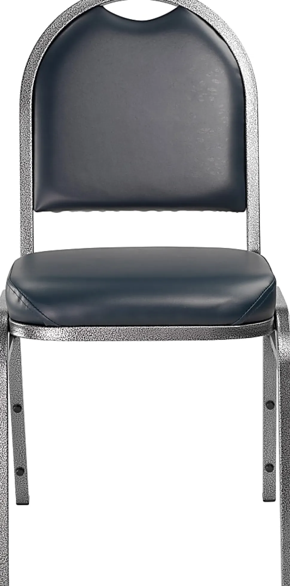 National Public Seating Dome-Back Stacking Banquet Chairs, Vinyl, Midnight Blue/Silvervein, Set Of 2