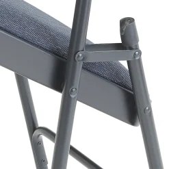 National Public Seating 2200 2-Hinge Folding Chairs, Blue/Char-Blue, Set Of 4 Chairs