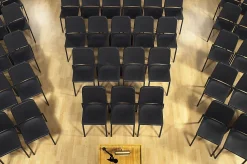 National Public Seating Melody Stackable Music Chairs, Black, Set Of 2