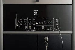 National Public Seating Oklahoma Sound Greystone Lectern With Sound, 45-1/2”H x 23-1/2”W x 19-1/4”D, Charcoal
