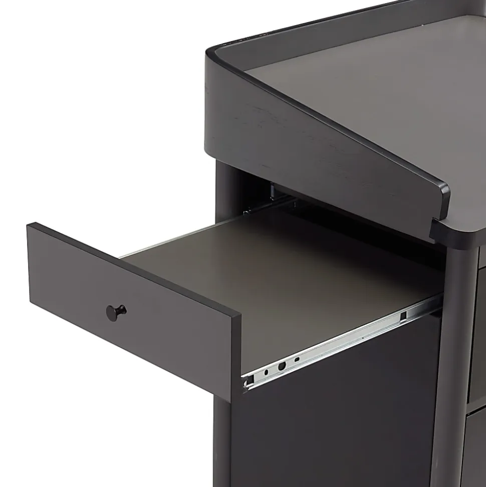 National Public Seating Oklahoma Sound Greystone Lectern With Sound, 45-1/2”H x 23-1/2”W x 19-1/4”D, Charcoal